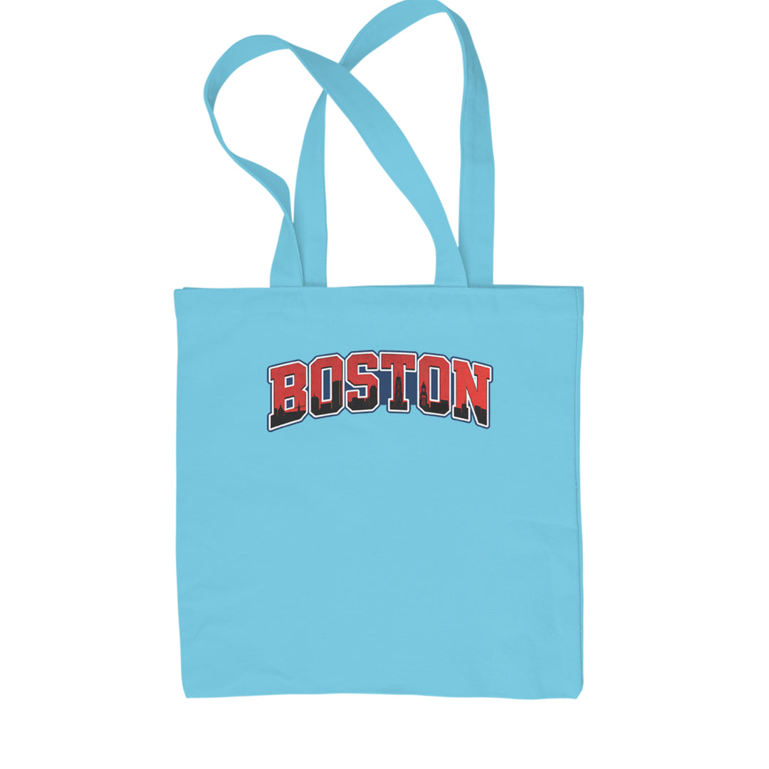 Boston City Pride Skyline Shopping Tote Bag Sky Blue