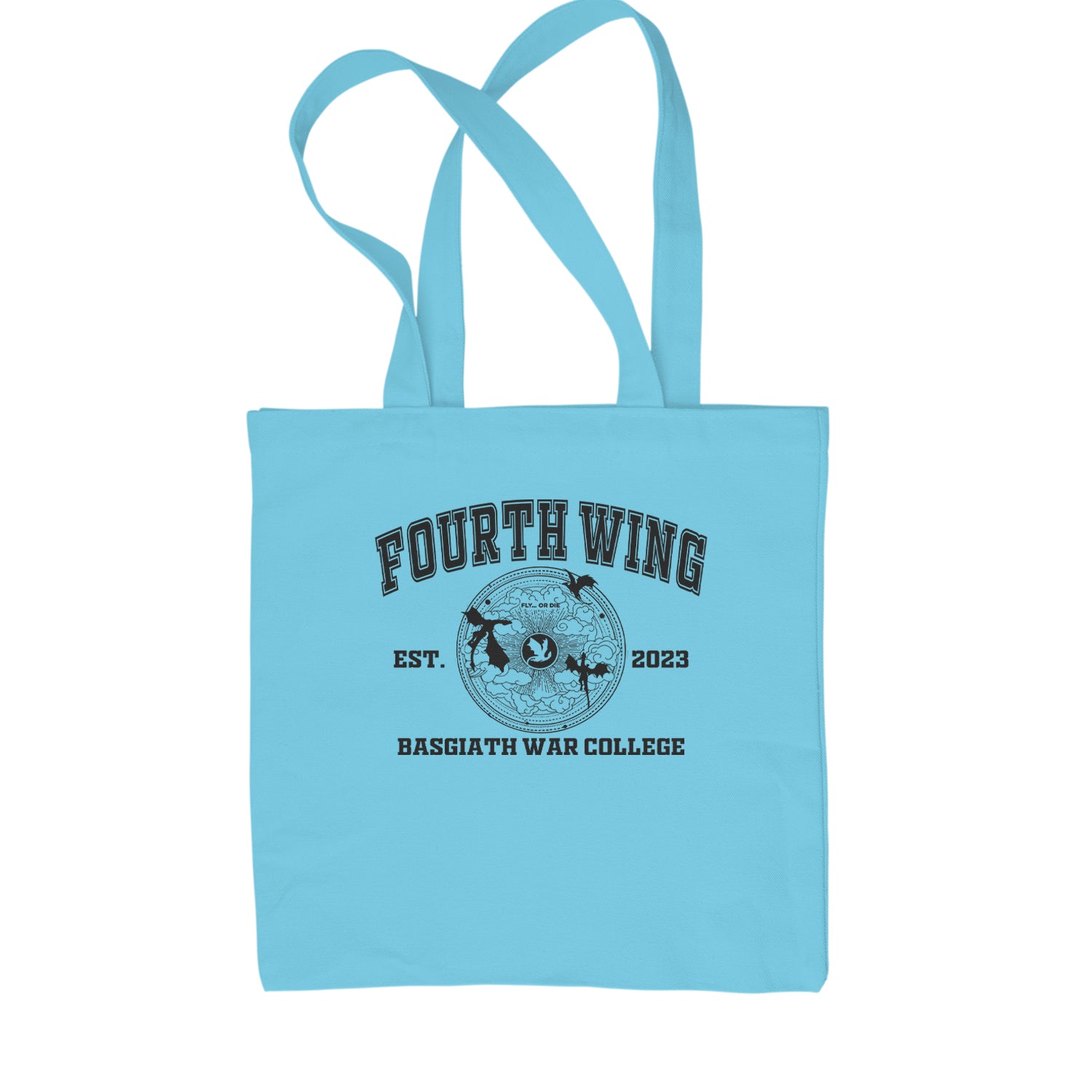 Fourth Wing Basgiath War College Shopping Tote Bag Sky Blue