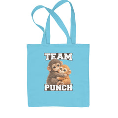 Team Punch Panchi-kun Monkey Shopping Tote Bag Sky Blue