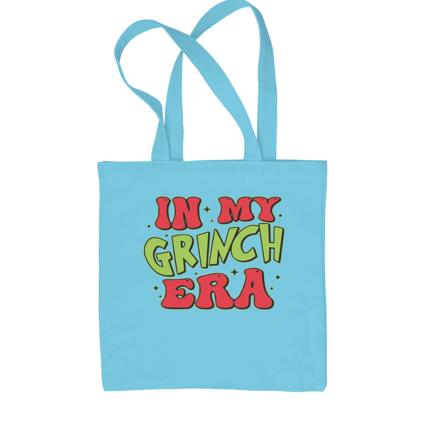 In My Gr-nch Era Jolly Merry Christmas Shopping Tote Bag Sky Blue