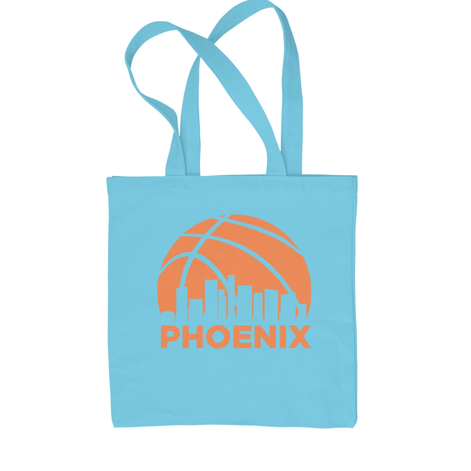 Phoenix Basketball Sunset City Skyline Shopping Tote Bag Sky Blue