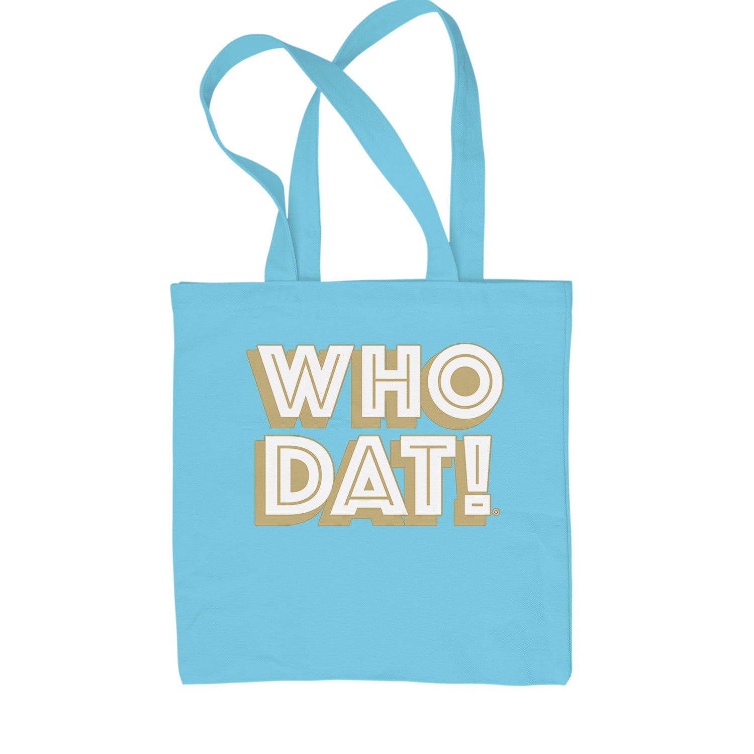 Who Dat Nation Big Bold New Orleans Shopping Tote Bag Sky Blue