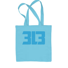 3L3 From The 313 Detroit Football Shopping Tote Bag Sky Blue