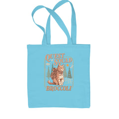 Quest Squad Broccoli Cat Fantasy Reader  Shopping Tote Bag Sky Blue