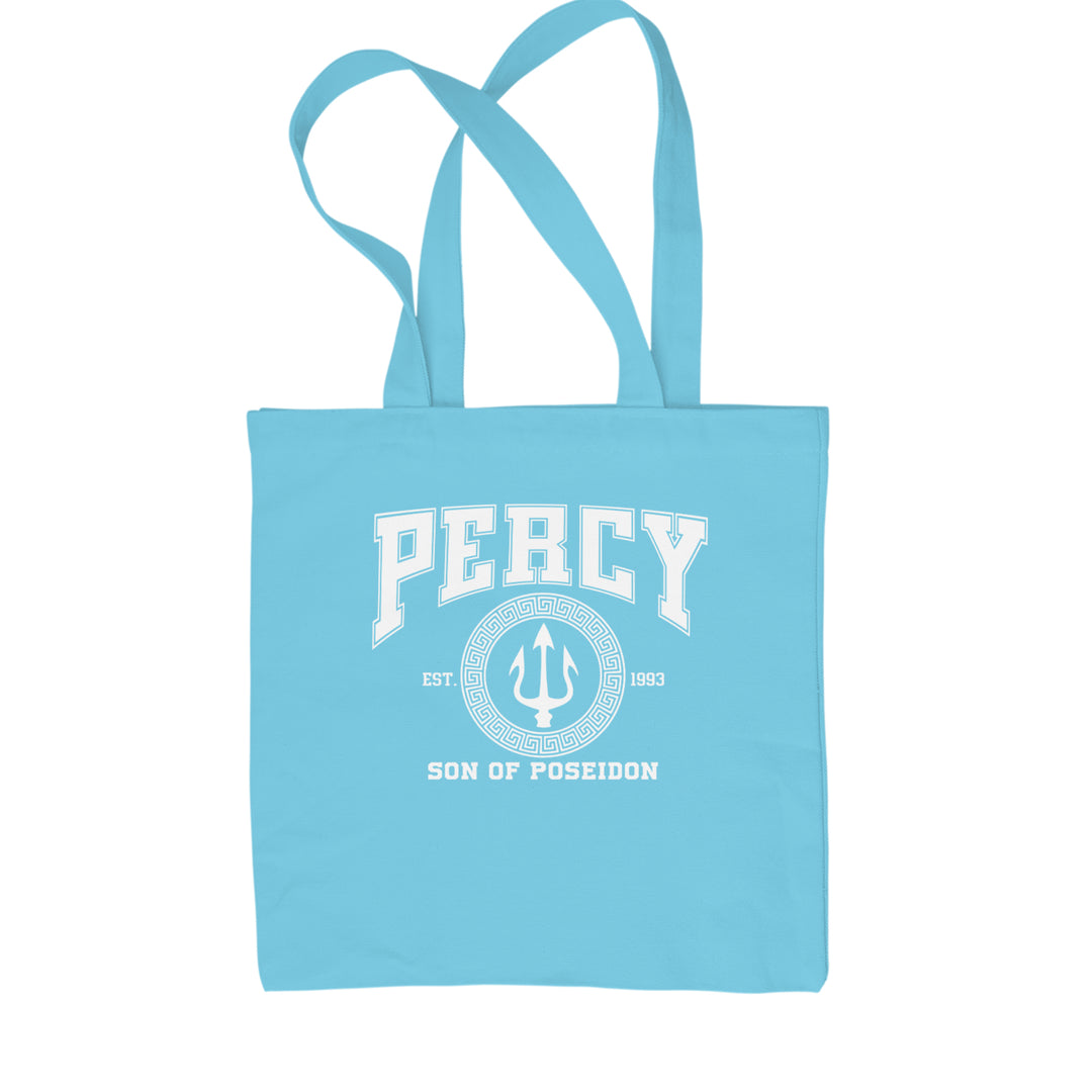 Percy Son Of Poseidon Sea God Shopping Tote Bag Sky Blue