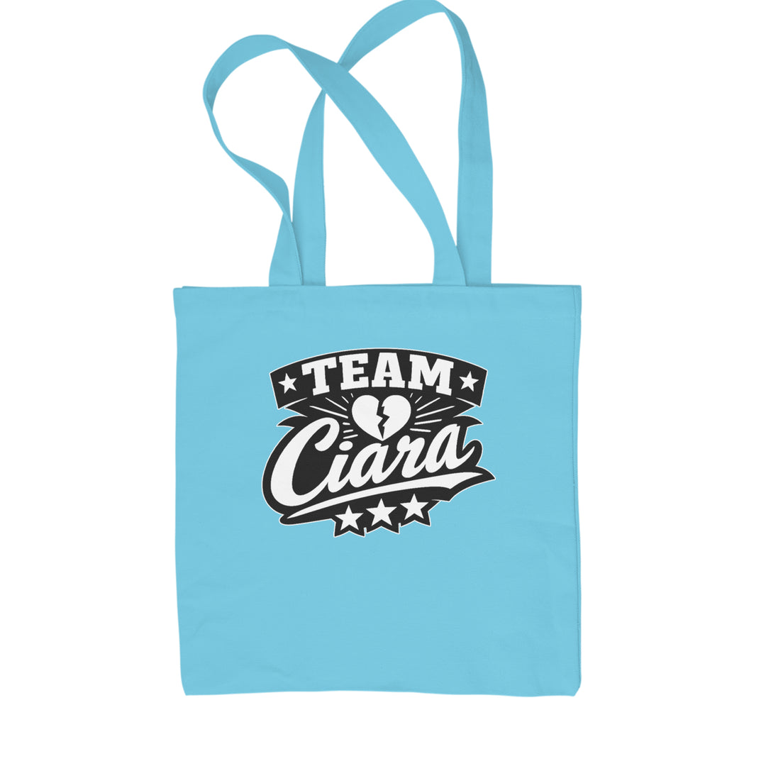 Team Ciara Scamanda Broken Heart Shopping Tote Bag Sky Blue
