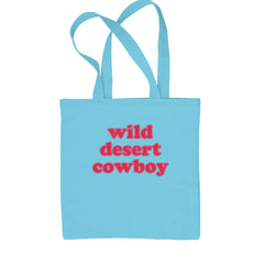 Wild Desert Cowboy Country Shopping Tote Bag Sky Blue