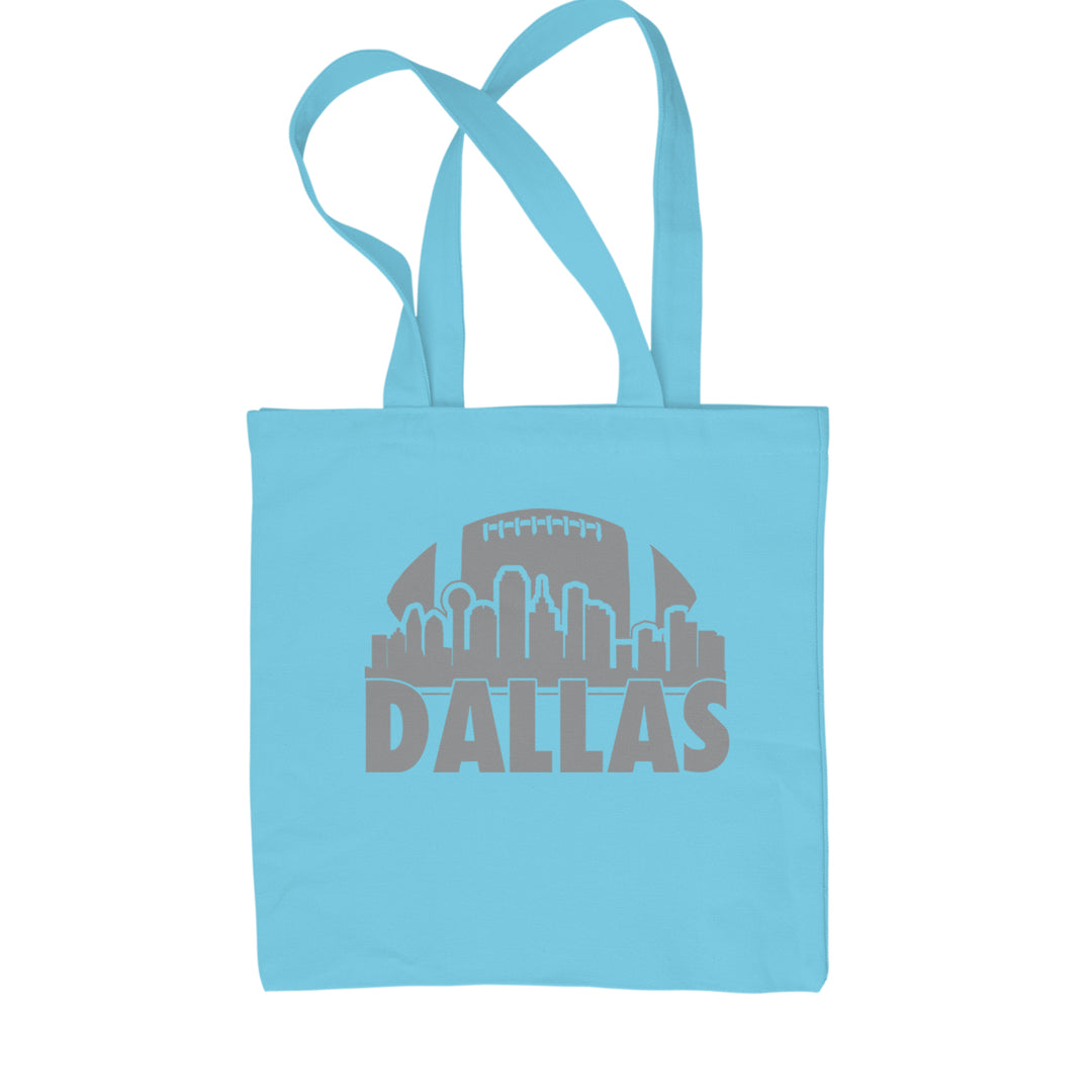 Dallas Texas Skyline Shopping Tote Bag Sky Blue