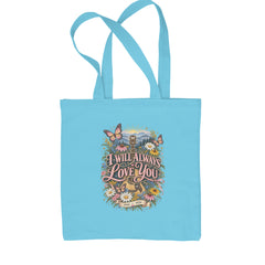 I Will Always Love You Dolly Shopping Tote Bag Sky Blue