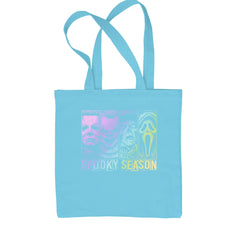 Spooky Season Horror Icons Halloween Shopping Tote Bag Sky Blue