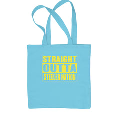 Straight Outta Steeler Nation Football  Shopping Tote Bag Sky Blue