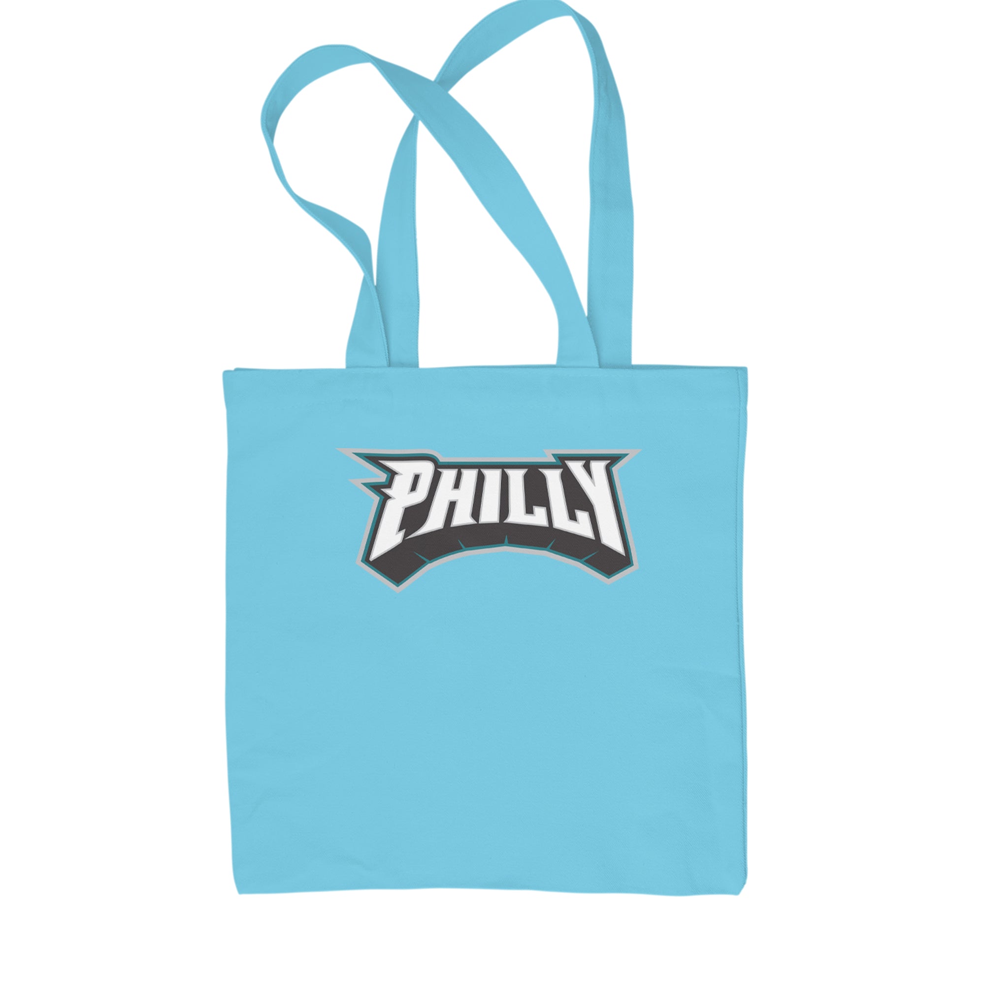 Philly Bold Block Throwback Shopping Tote Bag Sky Blue