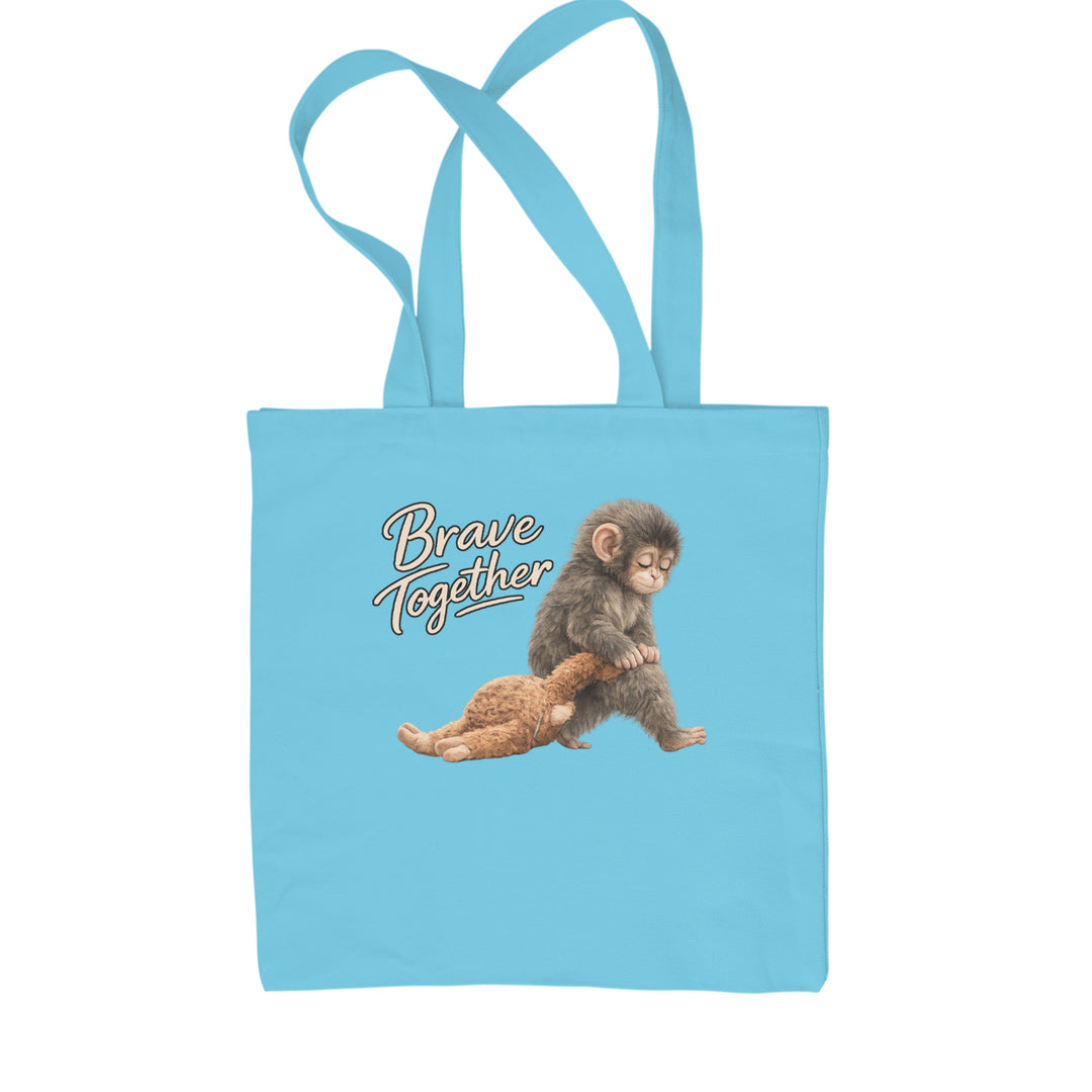 Punch Brave Together Stuffed Animal Shopping Tote Bag Sky Blue
