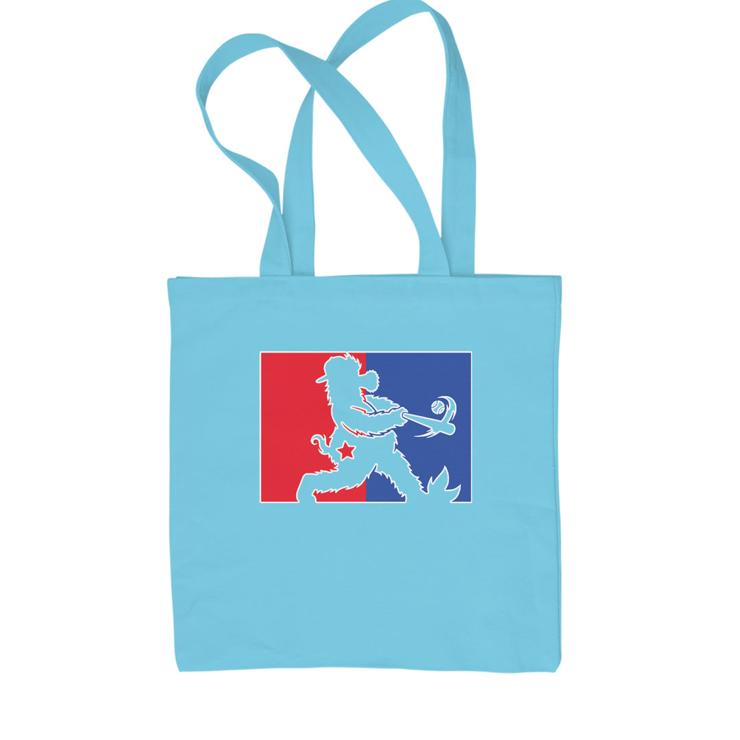 Batter Up Philly Baseball Phan Shopping Tote Bag Sky Blue