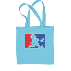 Batter Up Philly Baseball Phan Shopping Tote Bag Sky Blue