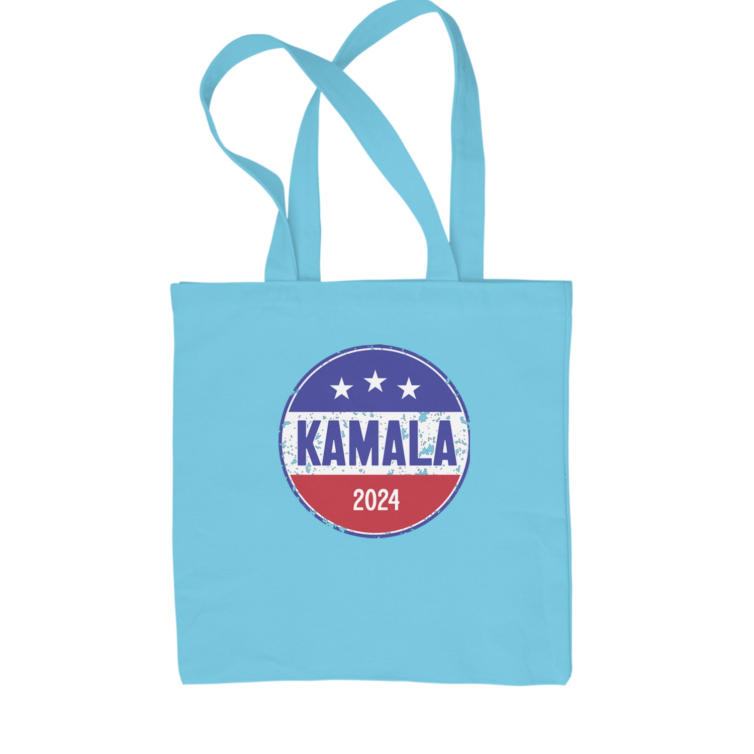 Kamala Badge 2024 - Kamala Harris For President 2024 Shopping Tote Bag Sky Blue