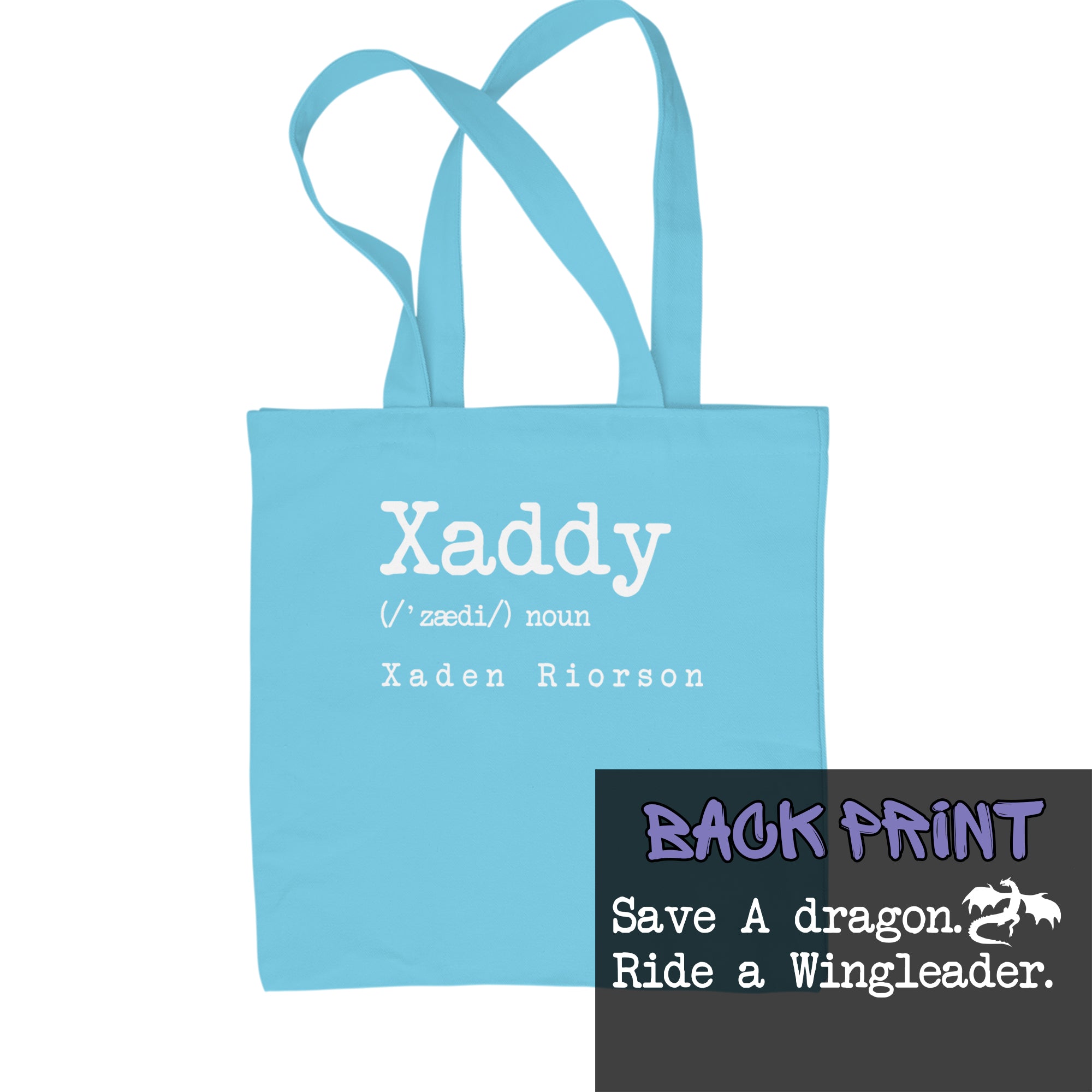 Xaddy Save A Dragon Ride A Wingleader Shopping Tote Bag Sky Blue