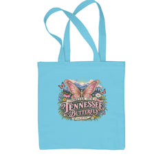 Forever Our Tennessee Butterfly Dolly Shopping Tote Bag Sky Blue