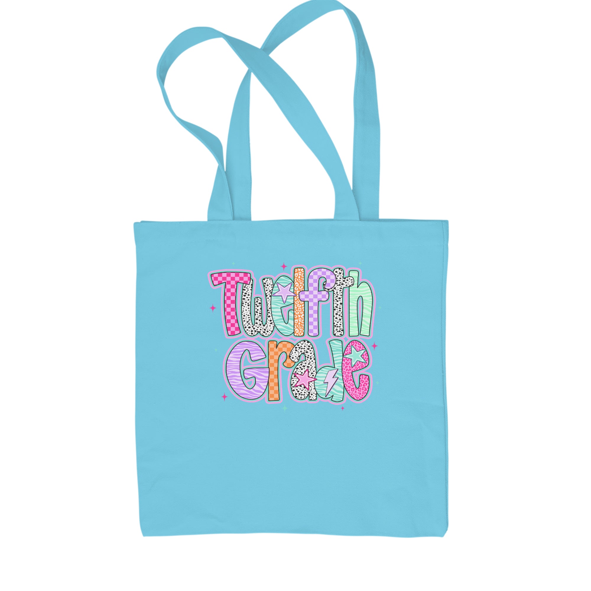 Senior Year Colorful Back to School Shopping Tote Bag Sky Blue