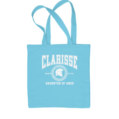Clarisse Daughter of Ares Battle Ready Shopping Tote Bag Sky Blue