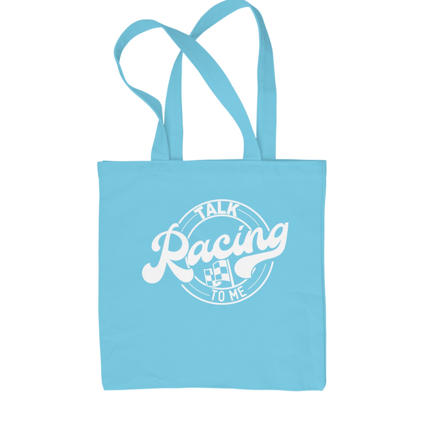 Talk Racing To Me Shopping Tote Bag Sky Blue