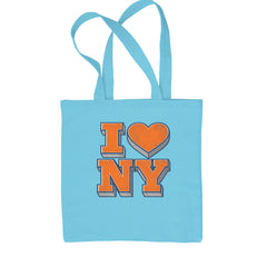 New York City Pride Heart Shopping Tote Bag Sky Blue