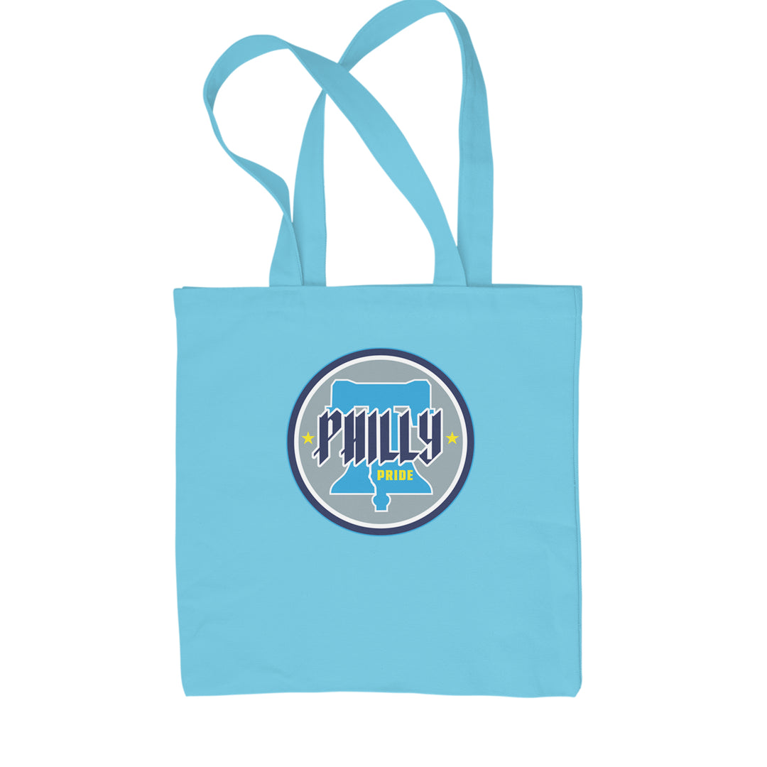 Philly Pride Liberty Bell Shopping Tote Bag Sky Blue