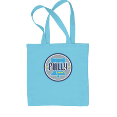 Philly Pride Liberty Bell Shopping Tote Bag Sky Blue