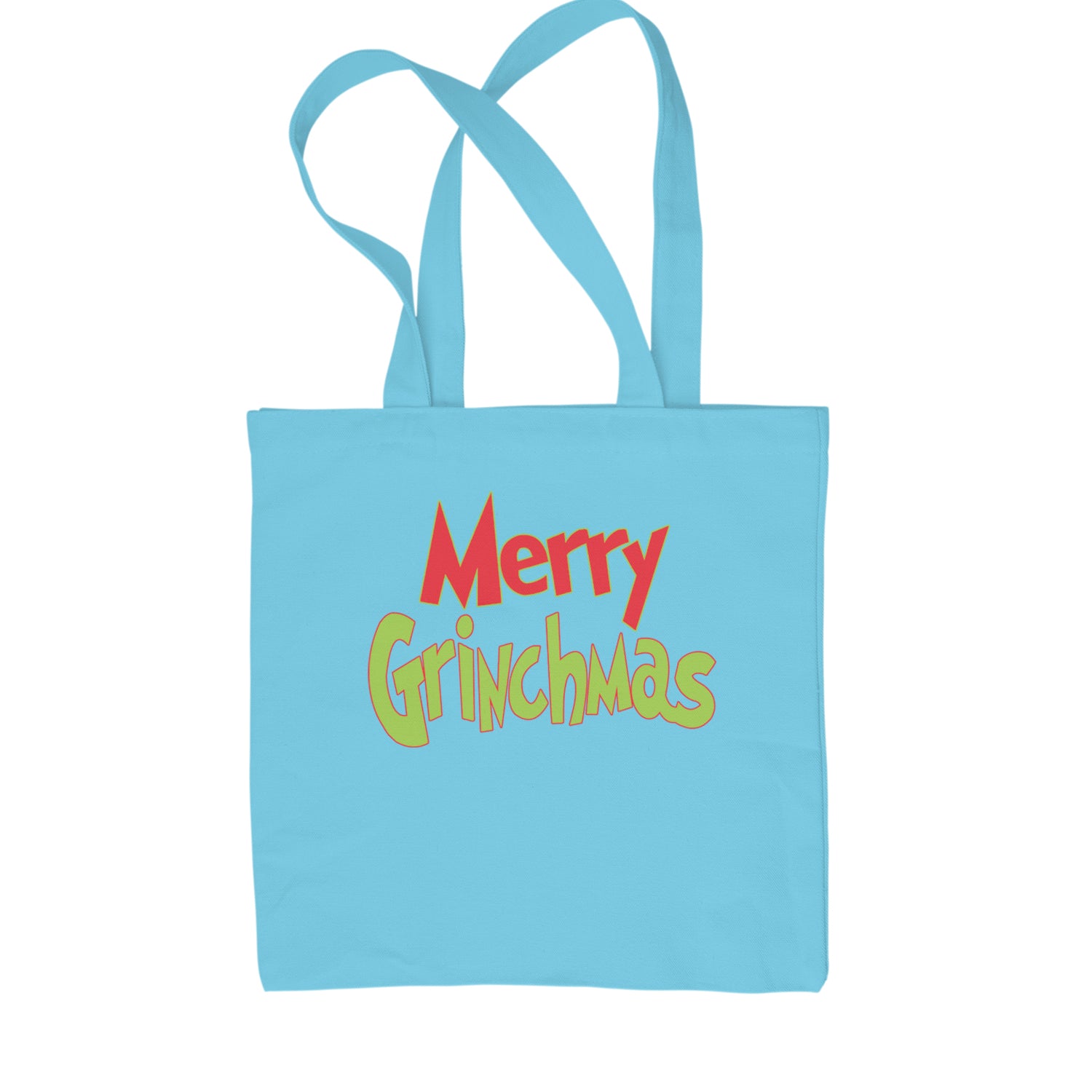 Merry Grinchmas Jolly Merry Christmas Shopping Tote Bag Sky Blue