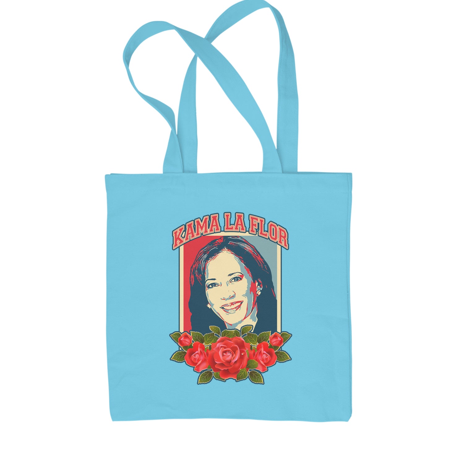 Kama La Flor Kamala Como La Flor Shopping Tote Bag Sky Blue