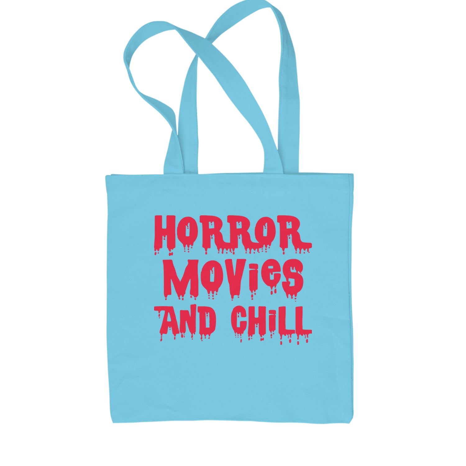 Horror Movies and Chill Shopping Tote Bag Sky Blue