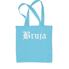 Bruja Gothic Spanish Witch Shopping Tote Bag Sky Blue