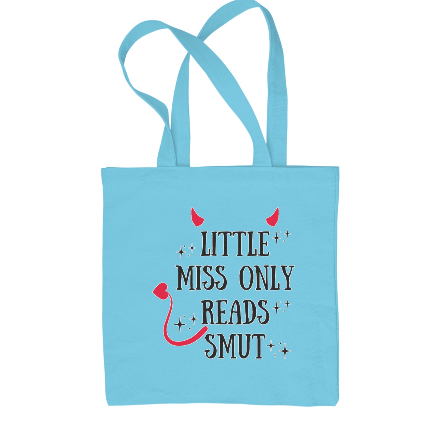 Little Miss Only Reads Smut Devilish Shopping Tote Bag Sky Blue