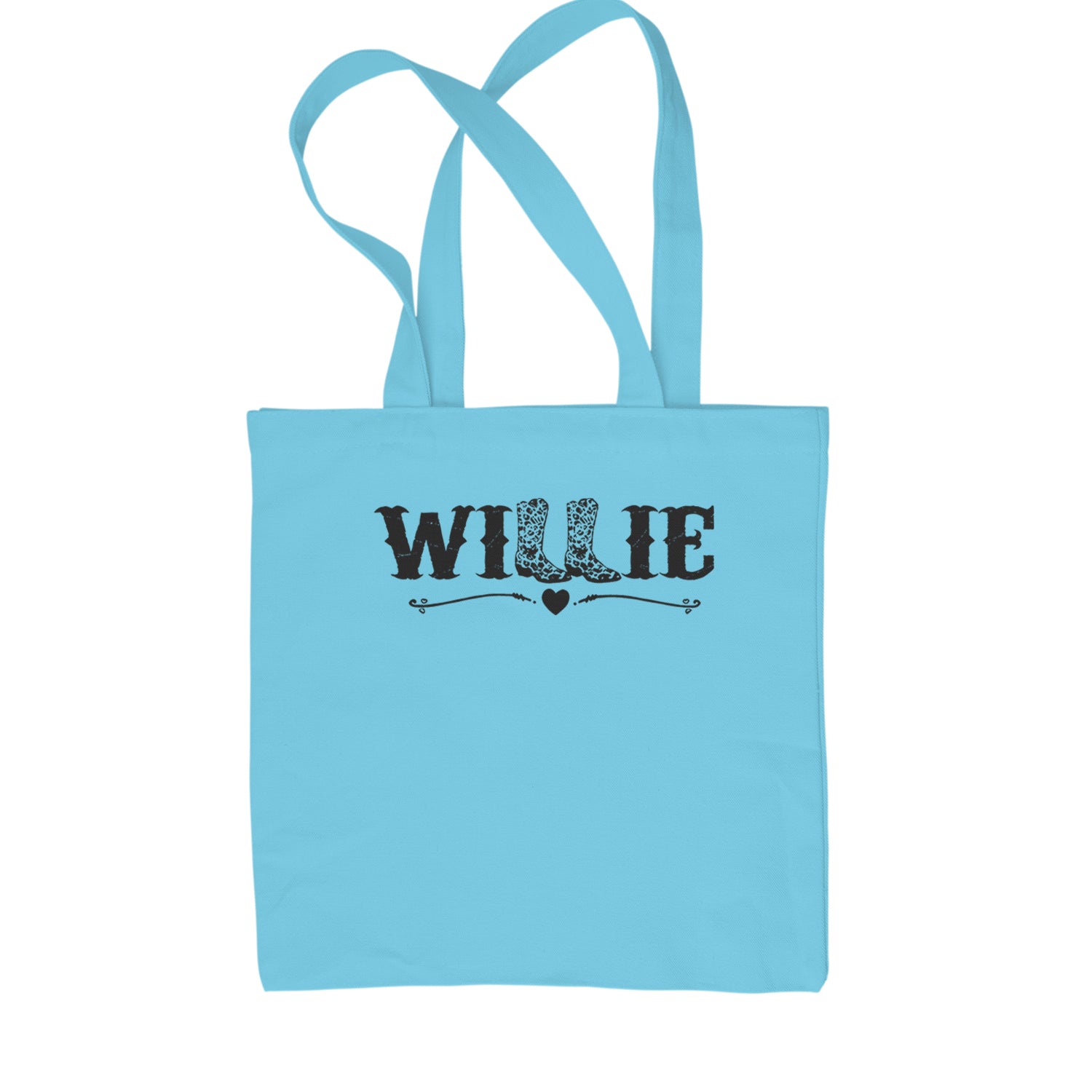 Willie Cowboy Boots Hippy Country Music Shopping Tote Bag Sky Blue