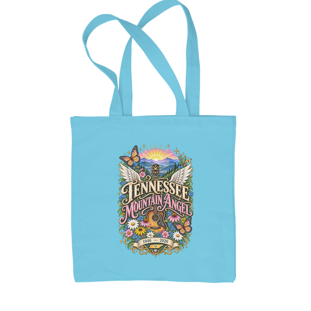 Tennessee Mountain Angel Wings Dolly Shopping Tote Bag Sky Blue
