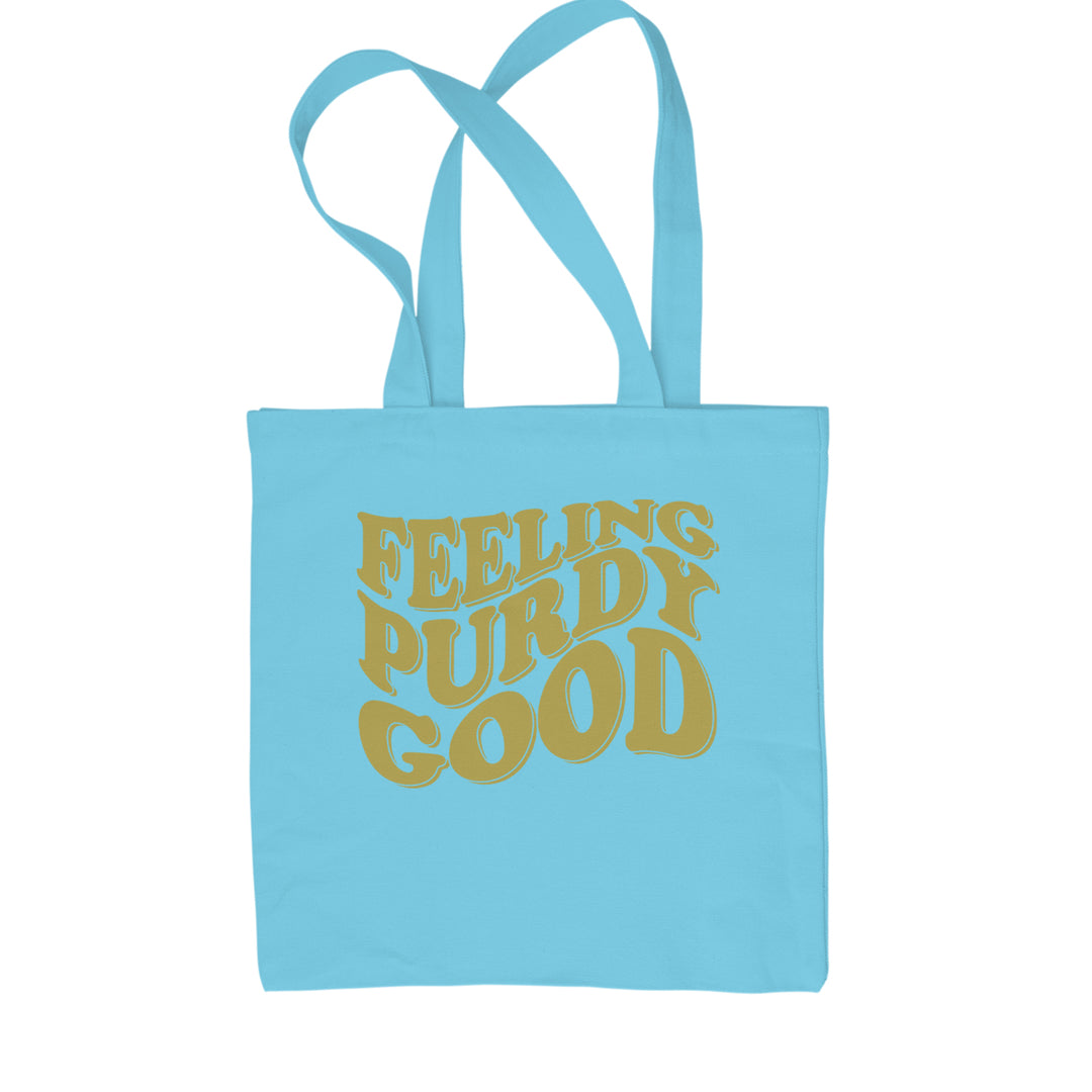 Feeling Purdy Good San Francisco Shopping Tote Bag Sky Blue