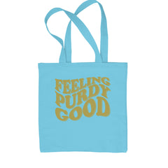 Feeling Purdy Good San Francisco Shopping Tote Bag Sky Blue