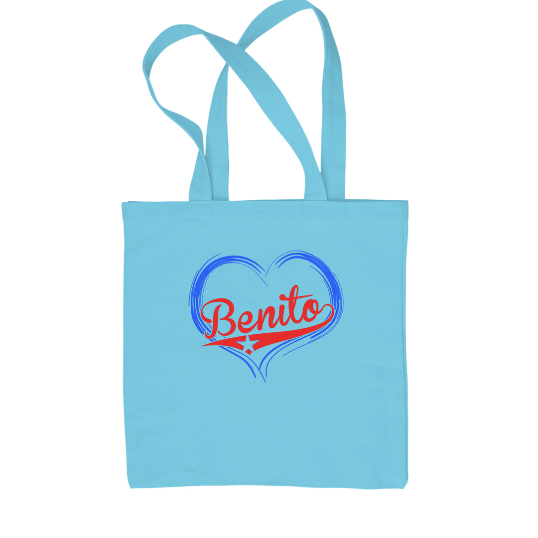 Benito Heart Puerto Rico Shopping Tote Bag Sky Blue