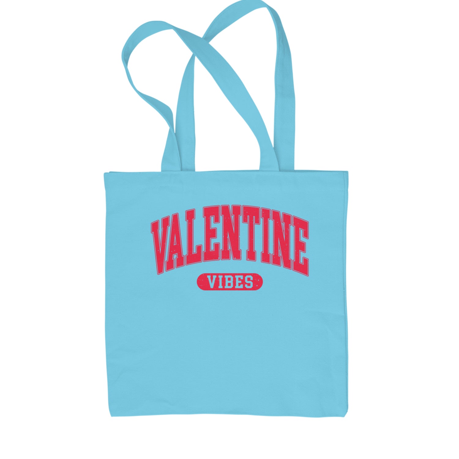 Valentines Vibes Shopping Tote Bag Sky Blue