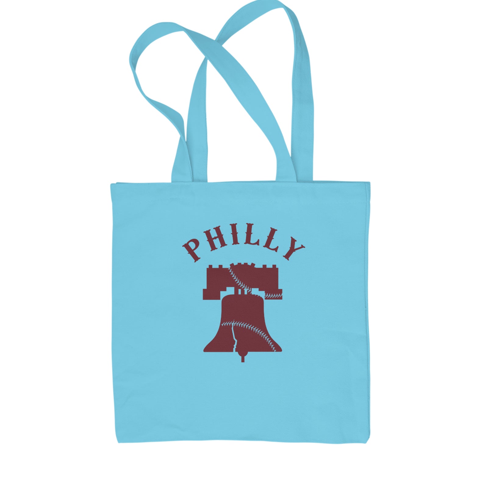 Philly Cracked Liberty Bell Shopping Tote Bag Sky Blue