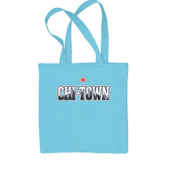 Chicago Chi-Town City Pride Shopping Tote Bag Sky Blue
