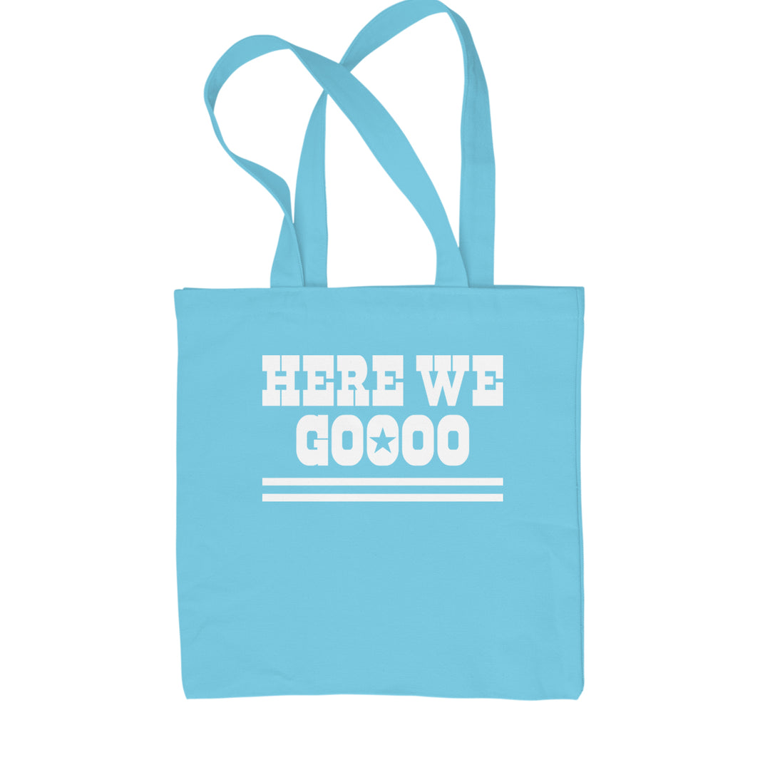 Here We Go Dem Boys Dallas Football Shopping Tote Bag Sky Blue