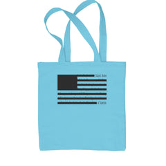 Redacted American Flag Shopping Tote Bag Sky Blue