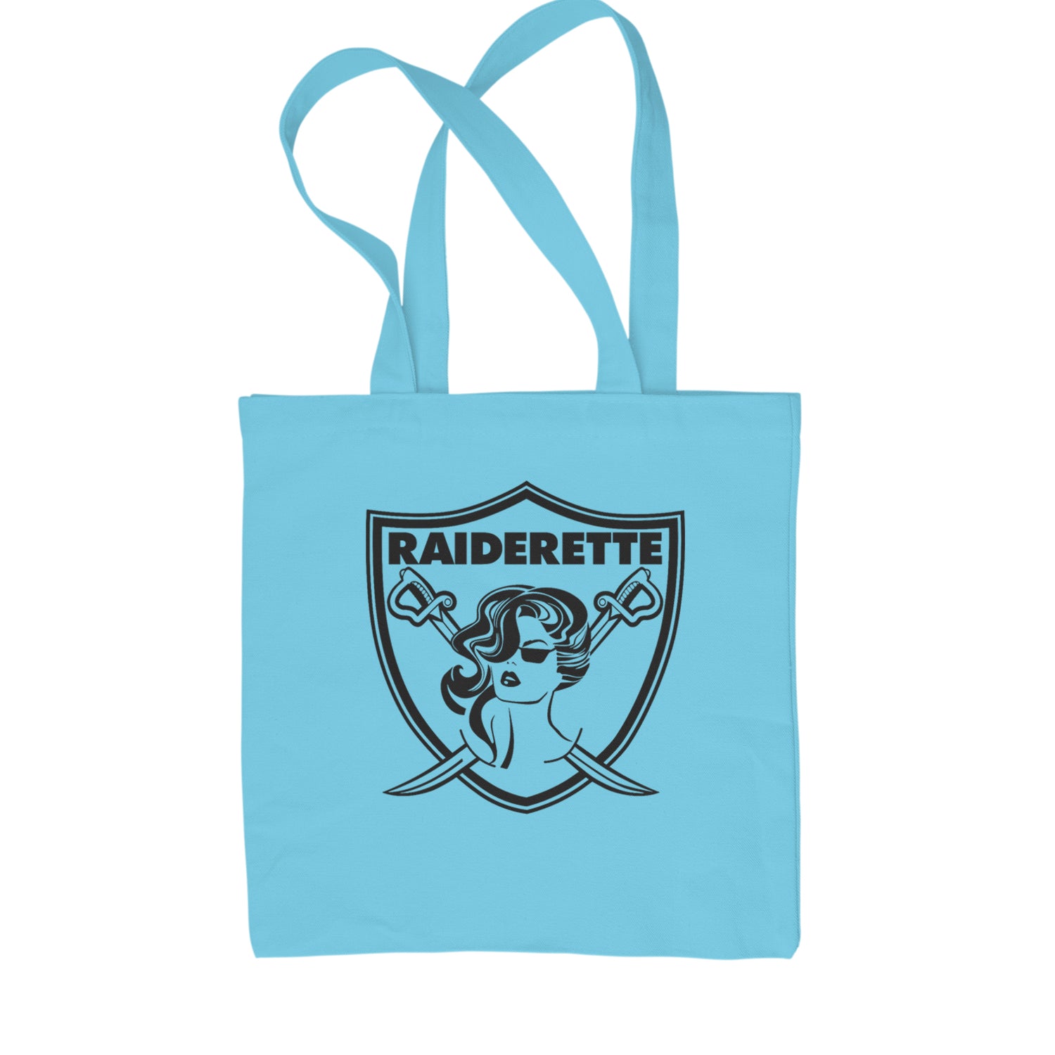 Raiderette Football Gameday Ready Shopping Tote Bag Sky Blue