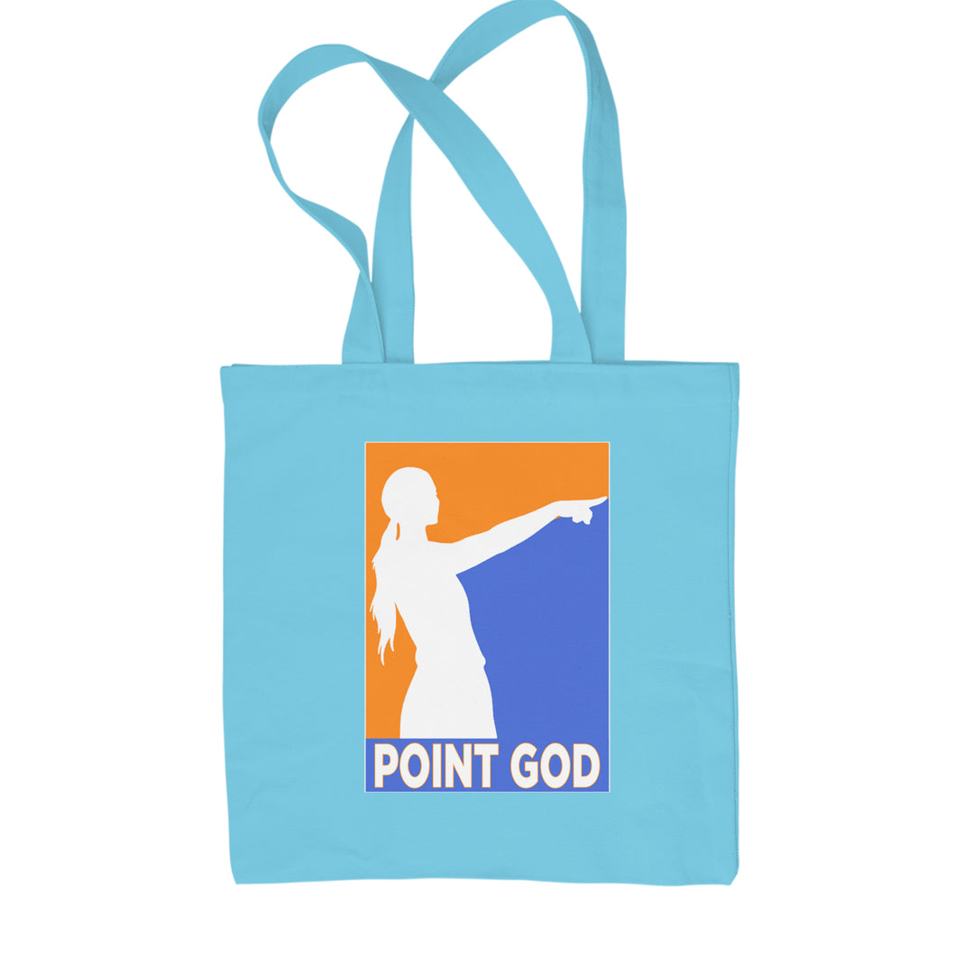 Point God Cunningham Basketball Pointing Meme  Shopping Tote Bag Sky Blue