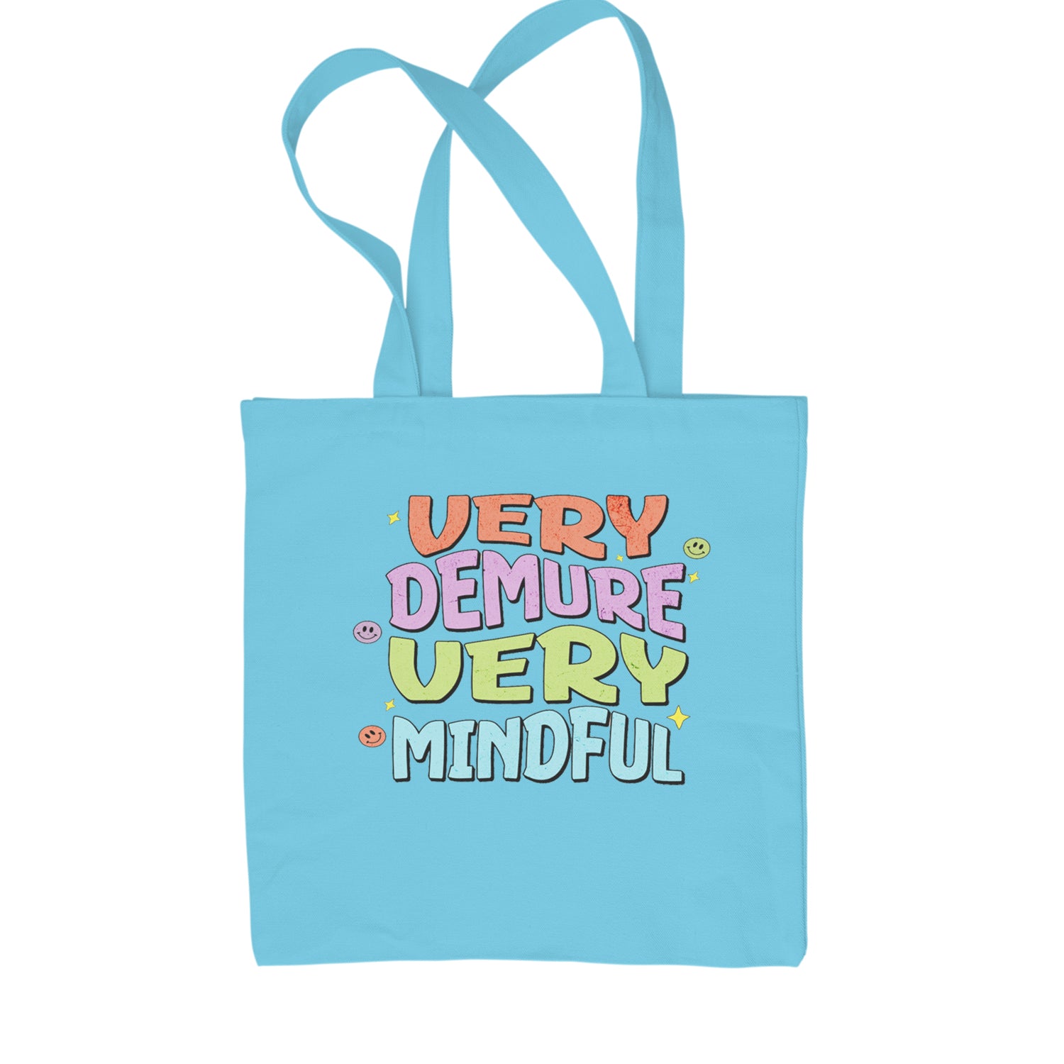 Very Demure, Very Mindful Shopping Tote Bag Sky Blue