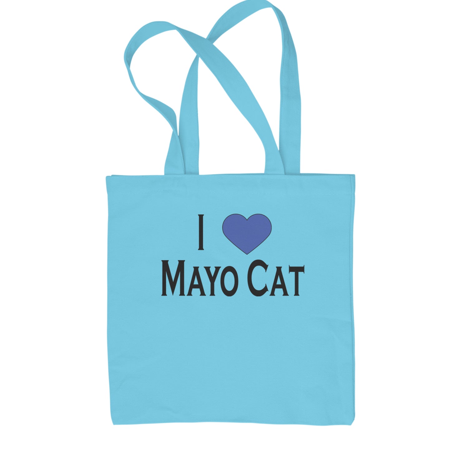 I Heart Mayo Cat Shopping Tote Bag Sky Blue