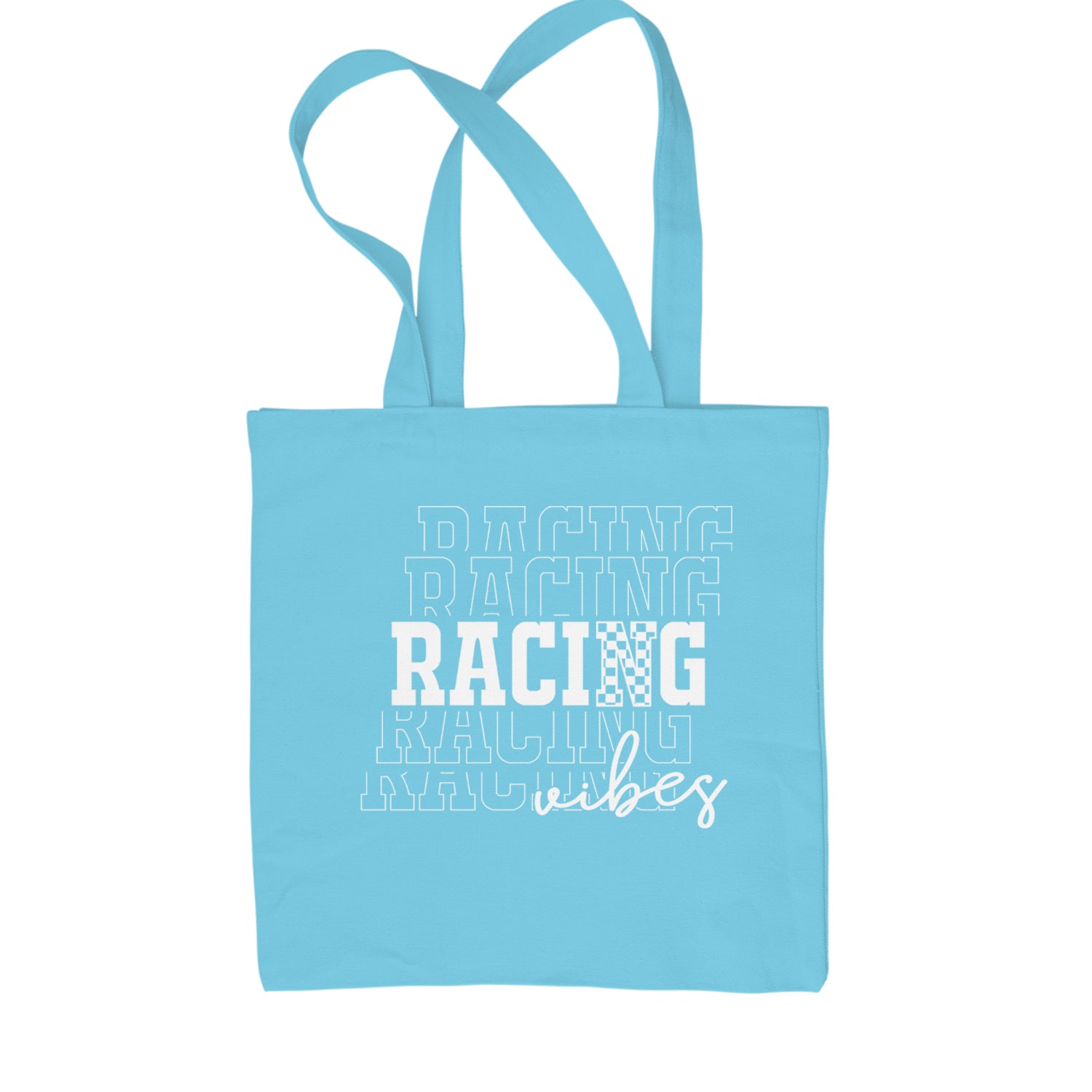 Racing Vibes Shopping Tote Bag Sky Blue