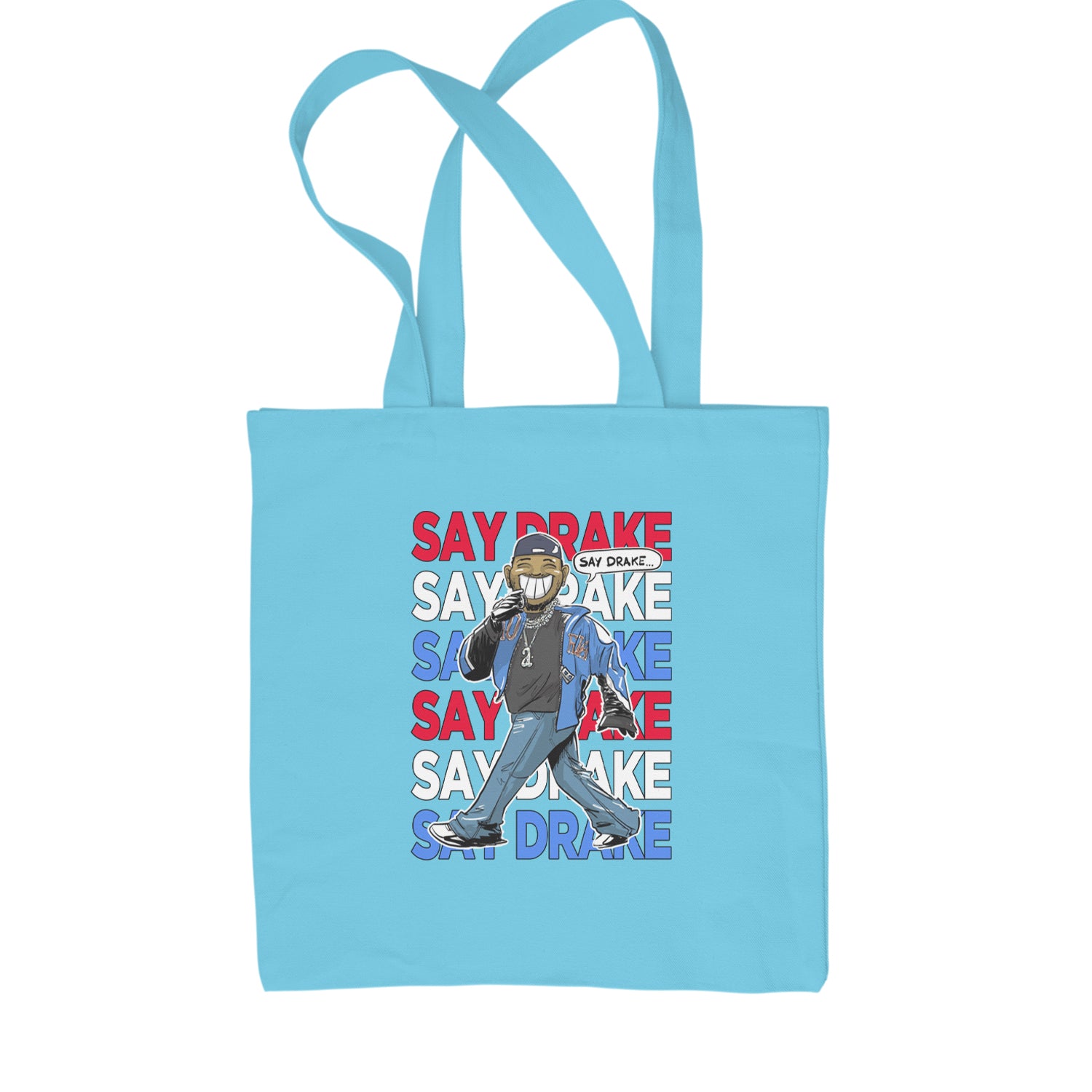 Say Drake Smiling Meme Mustard Shopping Tote Bag Sky Blue