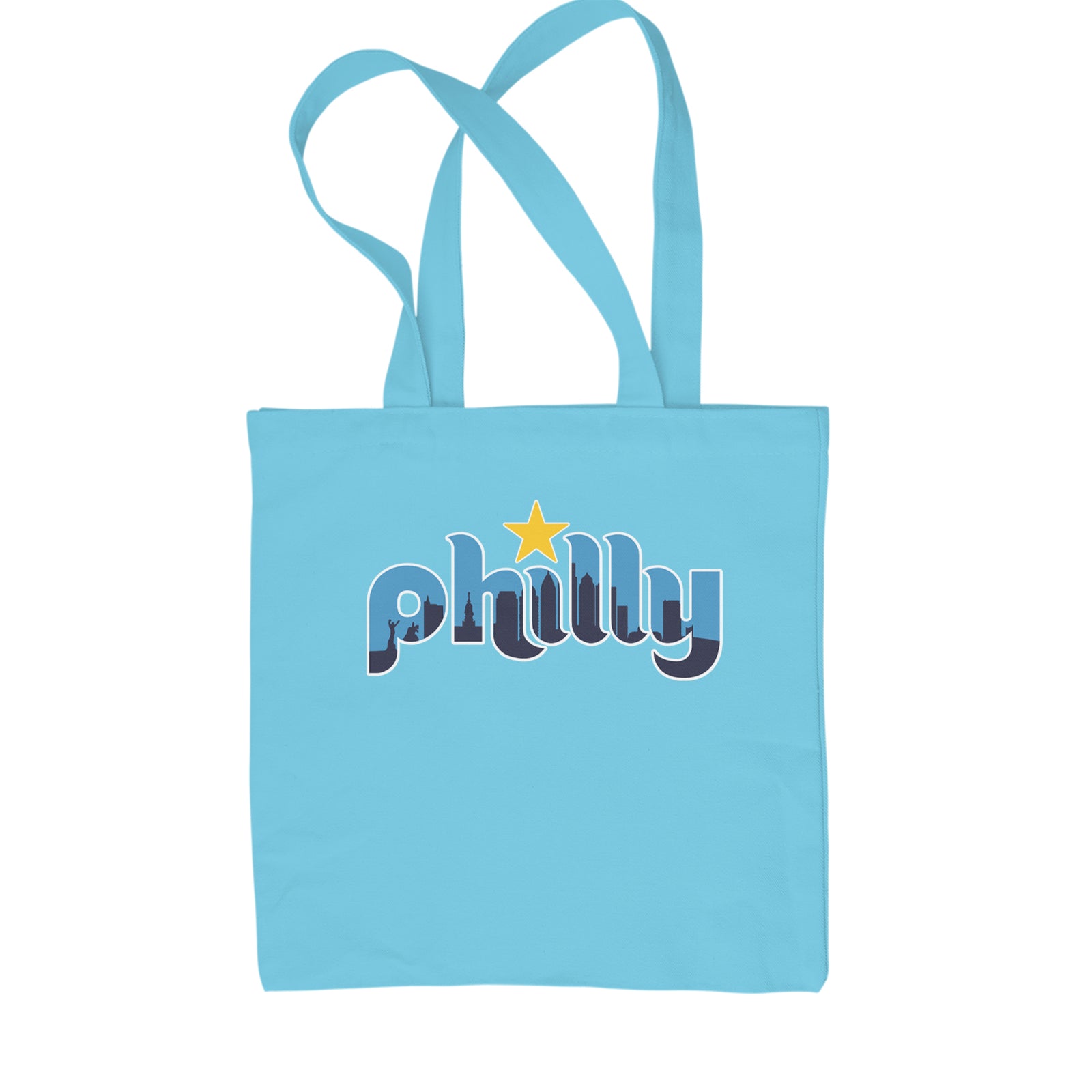 Skyline Philly Philadelphia Shopping Tote Bag Sky Blue